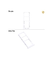 Samsung Galaxy A22 4G Sim İç Yuvası Çiftli ile Uyumlu Gümüş Çiftli sim yuvası ikili sim tepsisi çiftli sim aparatı dual sim çekmecesi