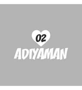 Kalpli 02 Adıyaman Araba Sticker siyah 20x15 CM (Beyaz)