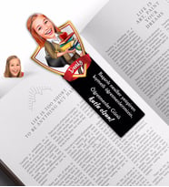 BK Gift Kişiye Özel Kadın Öğretmen Karikatürlü Ahşap Kitap Ayracı-4