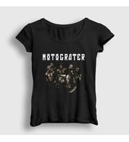 Presmono Kadın Siyah Band Motograter T-Shirt 531561tt