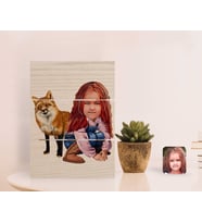 BK Gift Kişiye Özel Kız Çocuk Karikatürlü Otantik Masaüstü Ahşap Palet Çerçeve-9 (Beyaz)