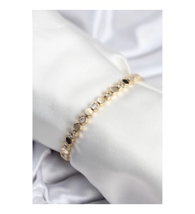 Mey İthalat® Pirinç VIP Seri Gold Renk Petek Model Kadın Bileklik