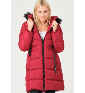 Dewberry Kadın %100 Polyester Kaban Bordo Z6764 Günlük Dış Giyim, Kazak ve Gömlek Kombini, Seyahat Gardırobu