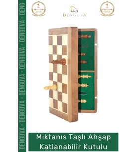 #Satranç Mıknatıslı Ahşap Katlanabilir Dekoratif Strateji Zeka Hediyesi Kutulu Satranç Oyunu 35 Cm