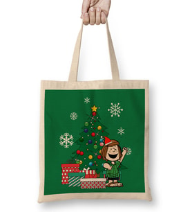 Peppermint Patty Around The Christmas Tree Peanuts Bez Çanta Uzun Saplı