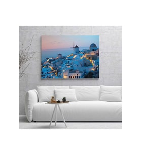 Santorini Akşam Kanvas Tablo