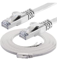 CAT7 Yassı FTP Ethernet Network Lan İnternet Kablosu, Beyaz 1 metre