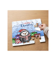 Merry Christmas - Sevimli Penguen Tasarımlı 24 Parça Ahşap Çocuk Puzzle MPK0248