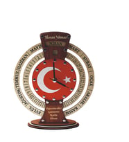 Öğretmenler Gününe Özel İsimli Takvimli Masa Saati