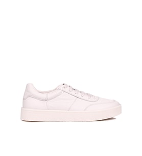 Shoetyle - Bej Renk Hakiki Deri Bağcıklı Erkek Sneaker 666-4404