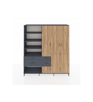 Hyperion Dolap 14 Raflı 4 Çekmeceli 4 Kapaklı 220x44x243 Antrasit-Çam/Antrasit