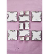 12 Parça 4 Kişilik Lavanta Kahvaltı Takımı Handmade Kahvaltılık Sunum Seti Servis Tabakları