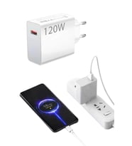Type C Yüksek Hızlı Şarj Aleti Beyaz 120w Ultra Uzun Ömürlü