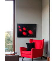 Dekoratif Soyut Tablo 50 x 70 cm CAN103 - Ev - Otel - Ofis - Hastahane - Kafe - Restourant Dekorasyonu (Kırmızı)