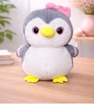 LAYNEAR Sevimli Penguen Peluş – Pembe Fiyonk ve Sırt Çanta Detaylı