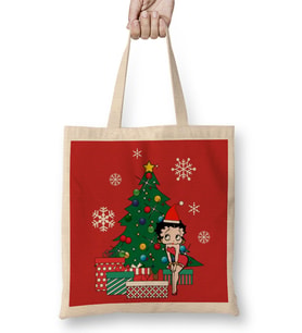 Betty Boop Around The Christmas Tree Bez Çanta Uzun Saplı