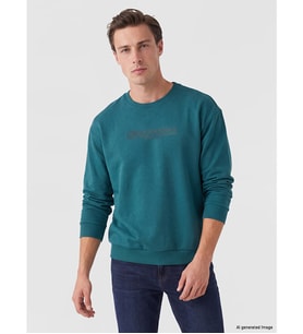 LC WAIKIKI Petrol Bisiklet Yaka Erkek Sweatshirt