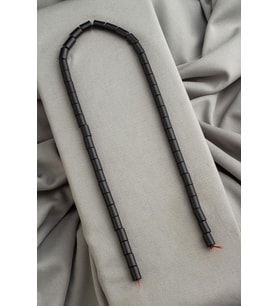 Hematit Doğal Taş Mat Siyah Silindir Kesim 6x8mm Dizi