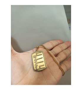 Göktürkçe Türk Yazısı Ayna Gold Renk 316L Paslanmaz Çelik Figür Kolye (Gümüş)