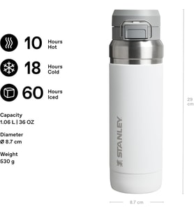 Stanley Go Quick Flip Paslanmaz Çelik Termos, Beyaz (Frost), 1.06 Litre (Çok Renkli)