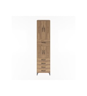 Hyperion Dolap 3 Raflı 5 Çekmeceli 4 Kapaklı 60x44x243 Çam-Çam