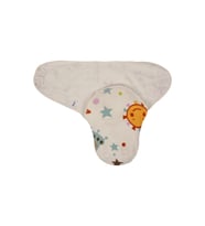 Beyaz Organik Müslin Bebe Kundağı Art-306 Uzay Desen