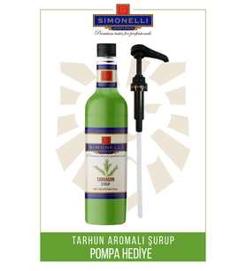 Kahve ve Kokteyl Şurubu Tarhun Aromalı 70 CL + POMPA Simonelli