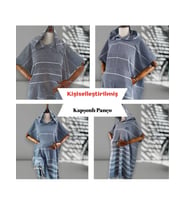 Kişiye Özel Baskılı Kapüşonlu Plaj Pançosu  İsim Yazılı Pamuklu Havlu Poncho Unisex Peştamal Kumaş (Siyah)