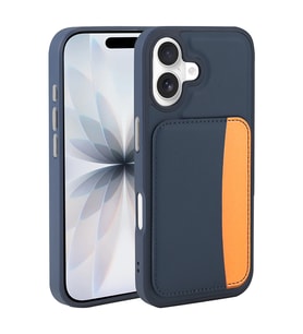 Apple iPhone 16 Uyumlu Kılıf Kartlıklı Zore X-Kart Silikon Kapak (Lacivert)