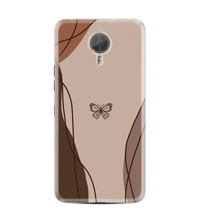 GM5 Plus Kılıf HD Resim Baskılı Kahve Kelebek StKd -038