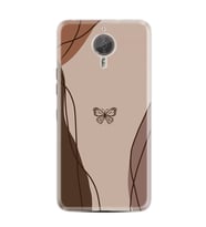 GM5 Plus Kılıf HD Resim Baskılı Kahve Kelebek StKd -038