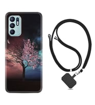 Oppo Reno 6 Kılıf Resimli Boyun Askılı İpli Desenli Silikon Series Heaven Tree 1859