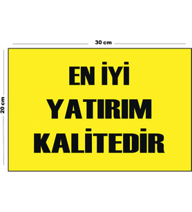 Metal En İyi Yatırım Kalitedir 20cm x 30cm A4 Büyüklüğünde Uyarı Levhası Yönlendirme Tabelası