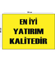 Metal En İyi Yatırım Kalitedir 20cm x 30cm A4 Büyüklüğünde Uyarı Levhası Yönlendirme Tabelası