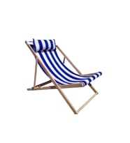 Teknor Holiday Ahşap Şezlong, Bahçe Balkon Plaj Şezlongu (Mavi)