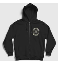 Presmono Unisex Siyah XXXV Motörhead Fermuarlı Kapüşonlu Sweatshirt 69583tt