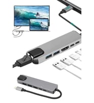 Usb Type-C Hub Dönüştürücü Çevirici Çoklayıcı Macbook Çevirici 8 Portlu