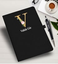 Kişiye Özel harf Tasarımlı  İsme Özel Defter ve Kalem