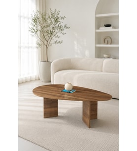 Ceviz Orta Sehpa Sabit Oval Flap 80x140cm