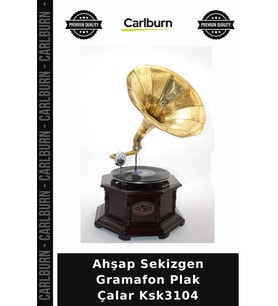 Özel Üretim Dekoratif Nostaljik Müzik Koleksiyon Salon Ahşap Sekizgen Gramafon Plak Çalar Ksk3104