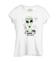 Space Queen Beyaz Kadın Tshirt