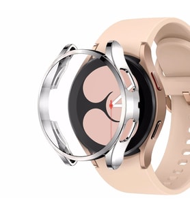 Microsonic Samsung Galaxy Watch 4 40mm Kılıf 360 Full Round Soft Silicone Gümüş