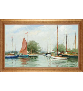 Çerçeveli Paspartulu Manzara Tablo ah1054 (Gold)