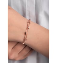 GÜMÜŞ YILDIZLI ROSE  ALTIN KAPLAMA 925 AYAR GÜMÜŞ KADIN BİLEKLİK