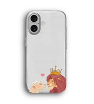 iPhone 16 Uyumlu Aslan Kral Desenli Şeffaf Telefon Kılıfı