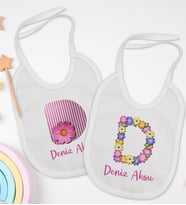 BK Kids Kişiye Özel Harfli 2’li Beyaz Mama Önlüğü-1