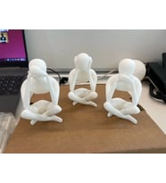 Beyaz  Malzeme Görmedim Duymadım Konuşmadım Figür 12 CM Dekoratif