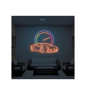 Rent A Carlara Özel Araba Figürlü Neon Tabela