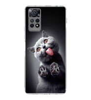 PrintiFy Xiaomi Redmi Note 11 ile Uyumlu 1mm Slim Fit Kedi 2 050c Baskılı Şeffaf  Kılıf