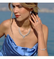 Yaprak Işıltı Gümüş Set
